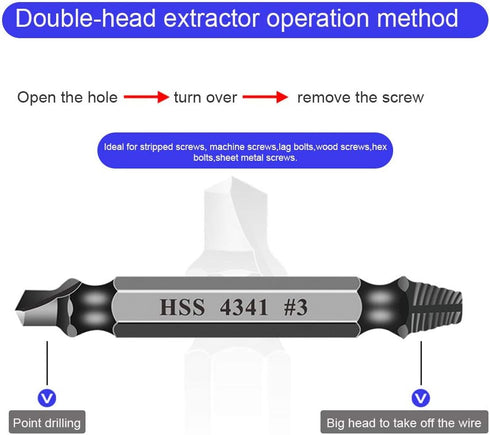 6PCS Screw Extractor Kit and Stripped Screw Extractor Set Easily and Quickly Remove Common of Broken or Stripped Screws?Easily Remove Rusty and Da...