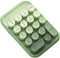 Typewriter Style Number Keypad Wireless 2.4G/Bluetooth/USB-C Wired Rechargeable Numeric Pad Linear Membrane Switch 18-Key NKRO Retro Round Keycaps...