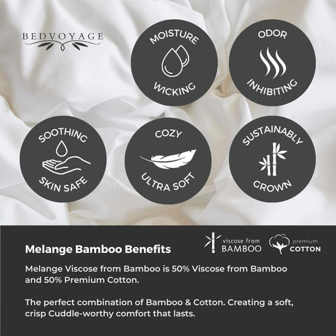 BedVoyage Ultra Soft Queen Pillowcase Set, Cooling & Breathable, Gentle to Skin and Hair, Viscose Derived from Bamboo & Cotton Melange Blend, 20x3...