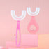 Blue Toothbrushes,All Rounded Children U Shape Toothbrush, U-Shaped Whole Mouth Teeth Brush, Silicone Bristles Massage Gums, All-Round Cleaning To...
