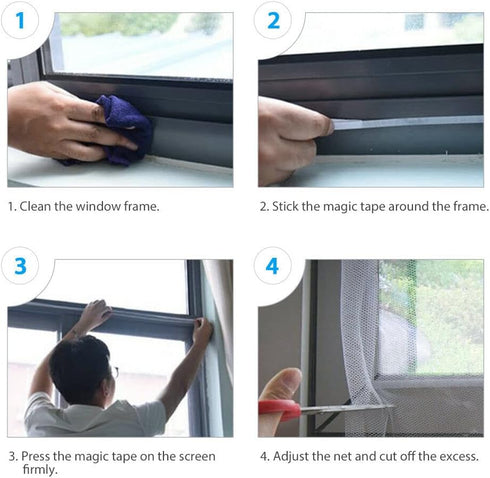 200X150cm Magnetic Window Screen DIY Screen Window with Tape Anti-Insect Bug Mosquito Door Curtain Net Mesh...