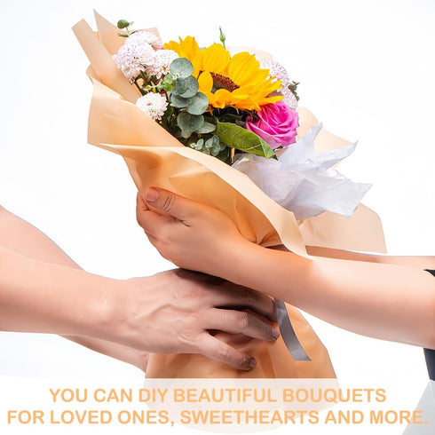 YOLUFER 20 Sheets Flower Wrapping Paper,Waterproof Floral Bouquet Wrapping Paper,Florist Supplies Packaging Paper for Bouquet DIY Crafts (22.8x22....