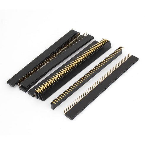 uxcell 10pcs Single Row Right Angle Female PCB Header 40 Way 2.54mm Pitch Connector Black...