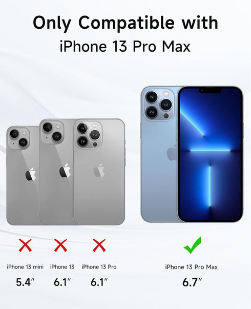 4 in 1 Magnetic for iPhone 13 Pro Max Case Built-in 2 Screen Protector + Lens Protector, Supprot MagSafe Accessories, Military Grade Protection Ca...