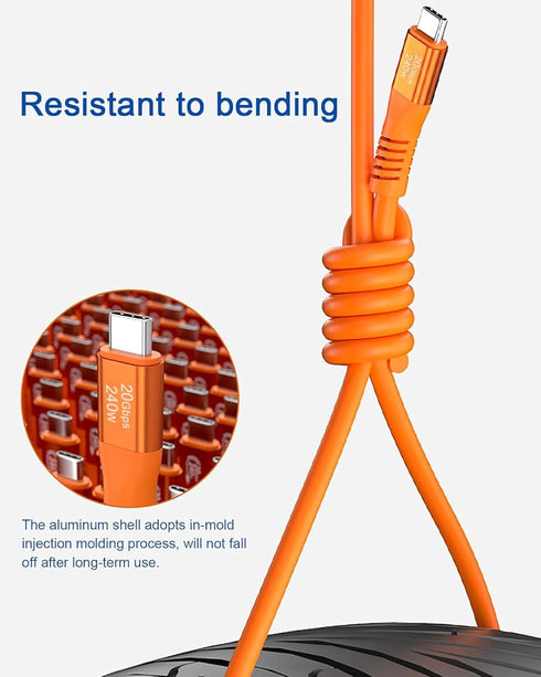 240W USB C to USB C Cable Silicone 6.6FT, USB 3.2 Gen 2 Fast Charging Cable 20Gbps Data Transfer 4K Video Compatible with iPhone 15 Pro Max, iPad,...