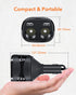 WOLFBOX Cigarette Lighter USB Charger, 2 in 1 Charging Cable Car Charger for Mirror Dash Cam, Dual USB Ports Fit Compatible with Phones or Other U...