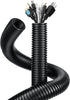 1.6M 0.75inch/20mm Inner Diameter Black Flexible Corrugated Tube Bellows Hose Wire Loom Tubing Wire Conduit – Black...