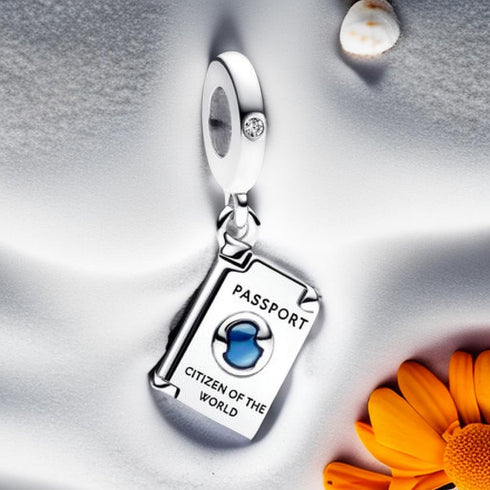 Openable Passport Charms Compatible for Pandora Bracelets 2023 and Necklaces for Women 925 Sterling Silver Jewelry Women's Bead Charms,Birthday Gi...