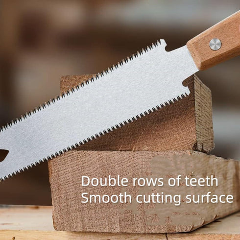 Double Edge Handsaw with 6-Inch Flexible Blade, Double Edge Pull Saw TPI 17/14, Small Double Edge Handsaw for Woodworking, PVC Pipe Cutting and DI...