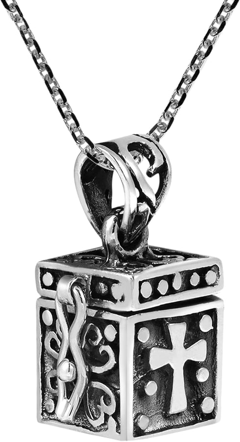 AeraVida Christian Prayer Box Locket .925 Sterling Silver Pendant Necklace | Elegant Religious Sterling Silver Jewelry for Women...