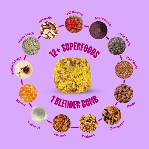 The Bomb Co. Blender Bomb, Get up & Goji, Superfood Smoothie Mix With Goji Berries, Hemp, Flax, Chia Seeds & Amino Acids, Gluten Free, High Fiber,...