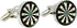 Art Attack Dartboard Cuff Links, Round Glass Metal Dart Cufflinks (Silver)...