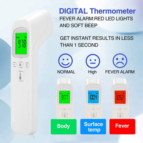 Infrared Digital Non-Contact Forehead Thermometer for Adults and Kids with Fever Alarm, Memory Function, LCD Display...
