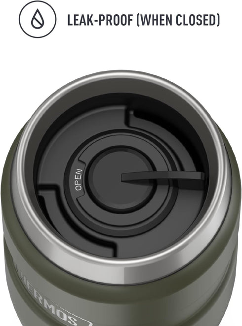 THERMOS Stainless King Vacuum-Insulated Travel Tumbler, 16 Ounce, Army Green...