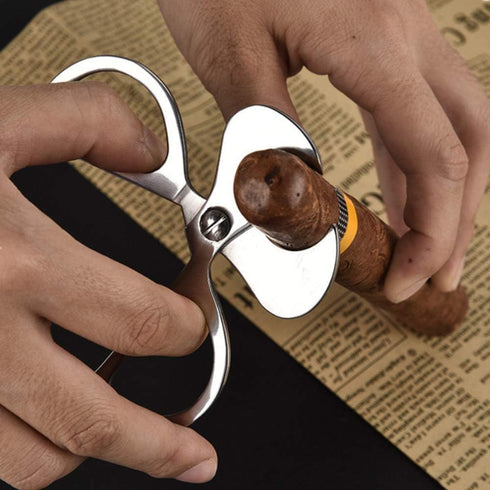 Cigar Scissors Cutter, Stainless Steel Guillotine Double Blade Straight Cut Scissors Cigar Accessories for Cigars...