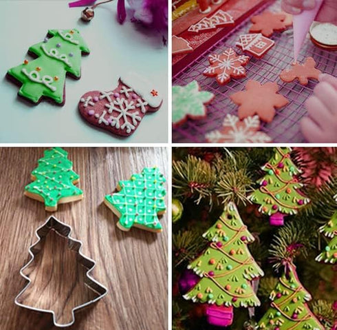 Christmas Cookie Cutters Set - Holiday Mini Cookie Cutter set of 10, Include: Gingerbread House, Snowflake, Christmas Tree, Gingerbread girl, Hear...