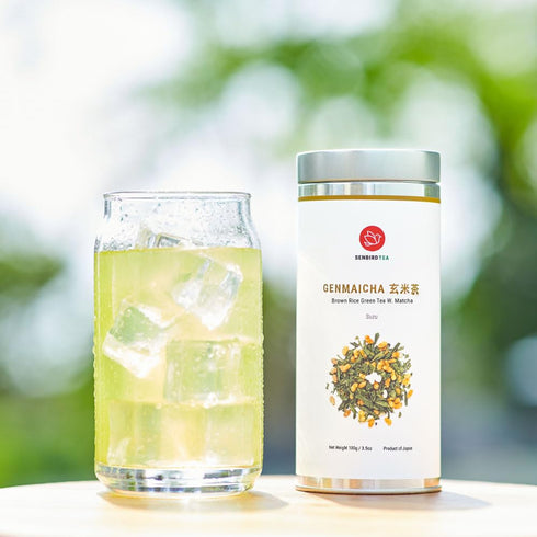 Senbird Premium Genmaicha With Matcha - Japanese Brown Rice Green Tea With Matcha - From Kyoto, Japan - Loose Leaf Tea In Airtight Tea Tin (3.5oz/...