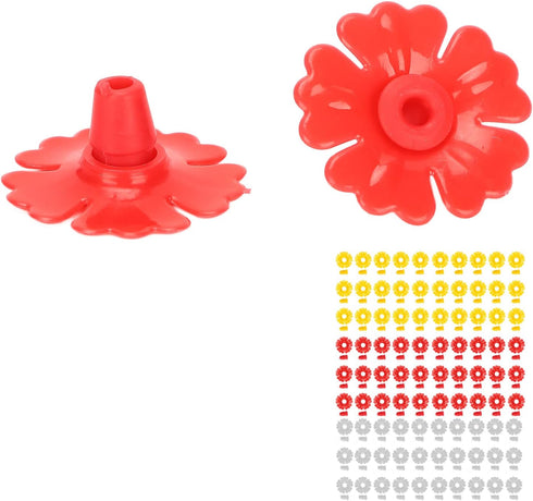 CHICIRIS Hummingbird Feeder Flowers,30 Set Hanging Hummingbird Feeder Parts for Hummingbird Feeder Garden Outdoors Supplies (Red)...