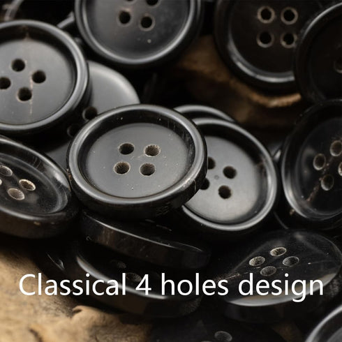 14 Pieces Natural Real Horn Buttons Set for Blazer and Suit, 20mm 15mm Genuine Buffalo Buttons Set for Men Women's Jacket Coat Uniforms Black...