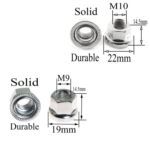 4pcs Track Nut Bicycle Bike Wheel Hub Axle Nuts M10 Rear Axle Nuts + M9 Front Axle Nuts Bicycle Accessories 7075 Aluminum Alloy Screw...
