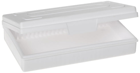 Heathrow Scientific HD15990C White Polypropylene 25 Place Economy Microscope Slide Box, 141mm Length x 92mm Width x 36mm Height...