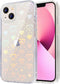 Tksafy Compatible iPhone 13 Case, Clear Cute Glitter Laser Holographic Love Heart Pattern Design for Women Girls, Anti-Yellow Hard PC Shockproof P...