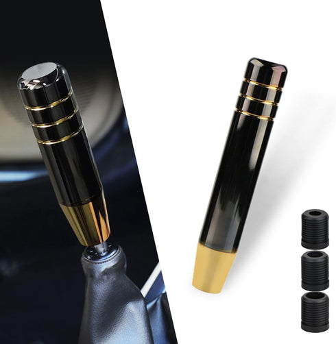 1 PC Polished Aluminum Car Gear Stick Lever Shift Knob, 7" Car Gear Long Handle Weighted Shifter Knob with 3 Threaded Adapters Fit Most Automatic ...