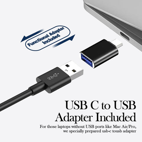 USB Computer Speaker for Laptop, PC, External Speakers for Desktop Computer, Crystal Clear Sound, Rich Bass, Loud Volume, Direct Control, Plug-N-P...