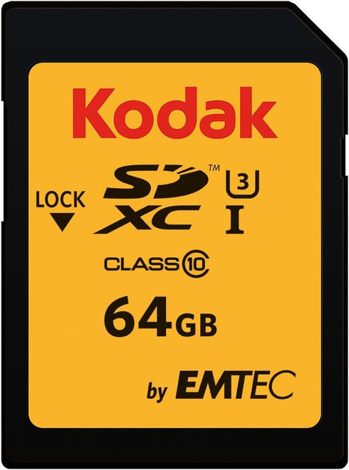 Kodak SD card 64GB UHS-I U3 V30 Ultra - 95MB/s Max Read Speed - Write Speed 85MB/s Max - Storage of 4K Ultra HD Videos and HD Photos - SD Card...