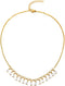 COOLSTEELANDBEYOND Gold Color Choker Bib Collar Pendant Necklace, Pear Rhinestone Crystal Cluster Charms, Wedding Dress...