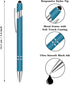 12 Pieces Ballpoint Pen with Stylus Tip, 1.0 mm Black Ink Metal Pen Stylus Pen for Touch Screens, 2 in 1 Stylus Ballpoint Pen (Blue-Green)...