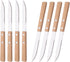 Steak Knives Set of 8 - Wooden Handled Serrated Steak Knives - Uniturcky Stainless Steel Dinner Knife with Wood Handle - 8.15 Inch Wooden Square H...