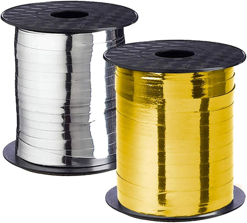 Gift Ribbon Curling Metallic Gold Silver Set Shiny for Wedding Gift Wrap, Birthday/New Year Party Decoration, Gift Wrap 500 Yards Discounted...