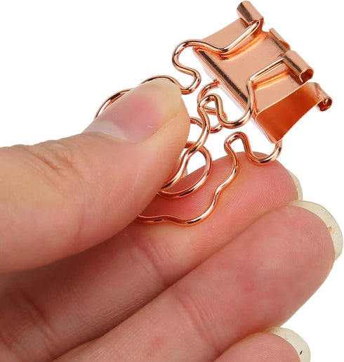 Mini Clips,100Pcs Flower Shape Clips Metal Paperclips Long Tail Clips Small Swallowtail Clip for Office School Home Document Sorting(Rose Gold)...