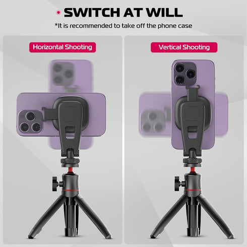 ULANZI Magnetic iPhone Tripod Mount MA23, Magnet Phone Holder Adapter Tripod Attachment Compatible with MagSafe Only for iPhone 12 13 14 Plus Pro ...