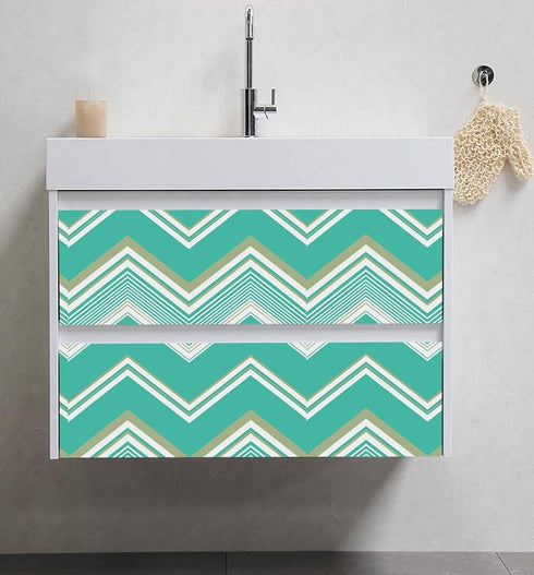 Y1332 Chevron Stripe Peel and Stick Wallpaper 17.7in x 9.8ft Vinyl Geometric Herringbone Self Adhesive Contact Paper Shelf Liner for Kids Room Fur...