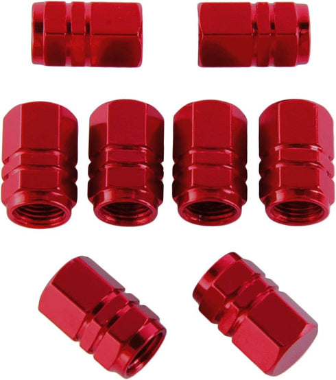 EBOOT 8 Pieces Tire Stem Valve Caps Wheel Valve Covers Car Dustproof Tire Cap, Hexagon Shape (Red)...