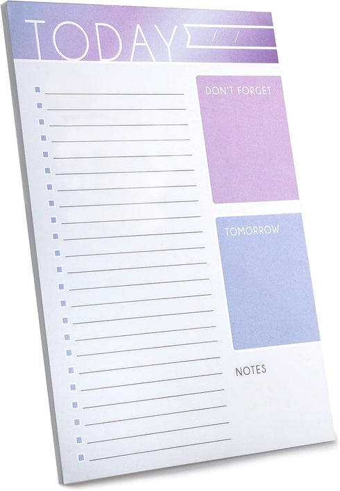 GSM Brands Daily To Do List Notepad, Trendy Ombre Design with Checklist, Don't Forget, Tomorrow and Notes Sections (7 x 10, 60 Pages)...
