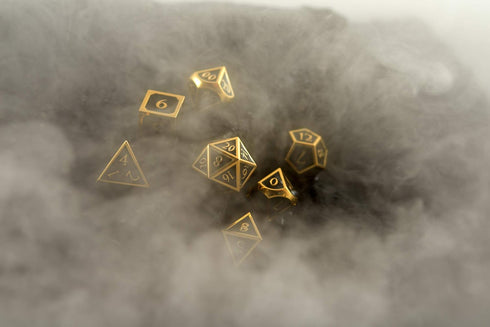 Metal DND Dice Set Black/Gold Polyhedral Dice with Polished Tin Carrying Case for Table Top Games D&D Dungeons and Dragons Role Playing Games...