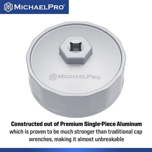 MichaelPro 84.4mm Oil Filter Cap Wrench Compatible with Mercedes-Benz, Dodge and Jeep 3.0L V6 Diesel Engines, 14 flutes, Easily Remove Stubborn Oi...