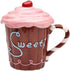Life Is Sweet Mug with Pink Lid, 5-3/4-Inch...
