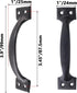 6 Pcs 4" Metal Gate Pull Handles, Bow Gate Handle Screen Door Pull, Vintage Barn Door Handles (Black)...