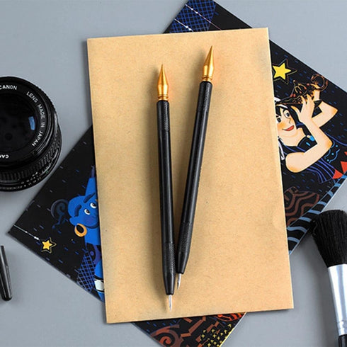 EXCEART 3 Pcs Painting Pens Art Sticks Paper Art Tool Lotto Scratcher Tool Scratching Color Pen Coloring Stylus Pens Multitools Tools for Kids Scr...