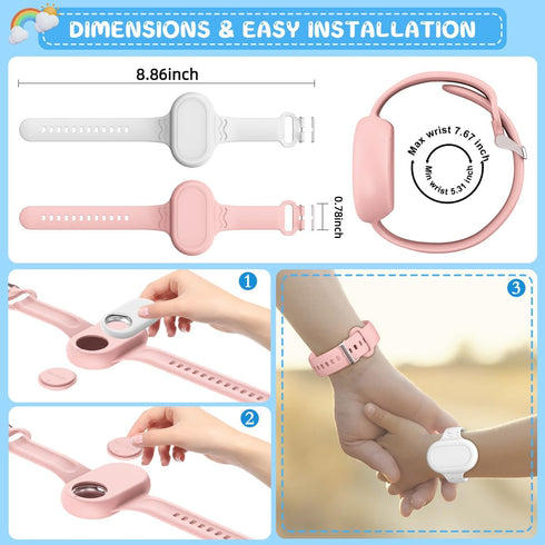 2 Pack Smart Tag 2 Bracelet Waterproof, Full Cover Silicone Wristband Compatible with Samsung Galaxy SmartTag2, SmartTag 2 Watch Band Hidden Holde...