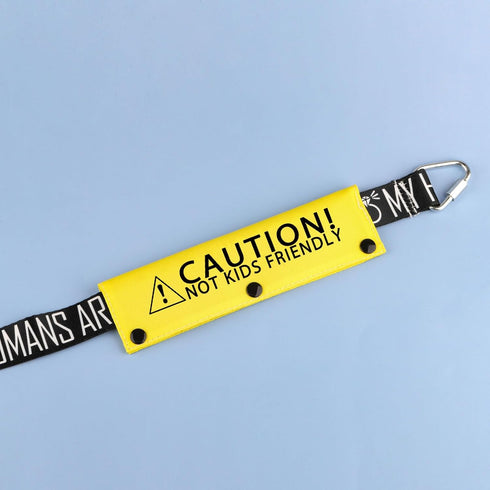 Funny Leash Sleeve Caution! Not Kids Friendly Dog Leash Wrap Sleeve Pet Birthday Gift (Caution! Not Kids Friendly-YE Sleeve)...