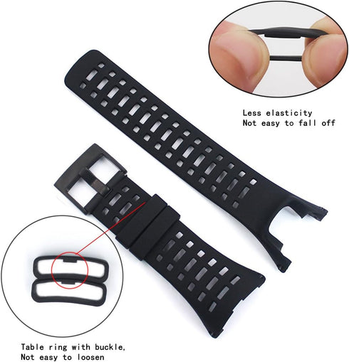 Picowe Watch Band Strap, Soft Rubber Watchbands Replacement Kits, Adjustable Size Watch Accessories Compatible with Suunto Ambit 1/2/2S/2R/3Sport/...