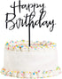 Happy Birthday Cake Topper. Cake Party Decorations, Acrylic Black Birthday cake Topper...