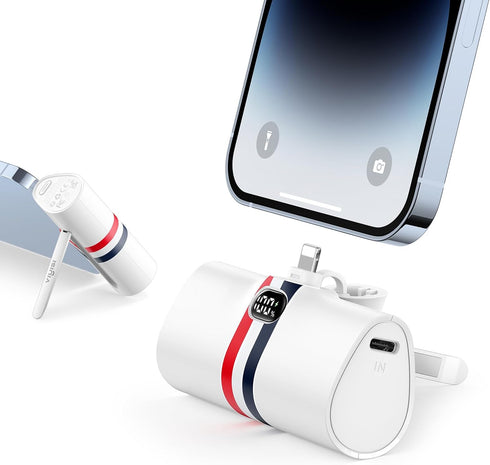 Mini Portable Charger for iPhone | 5000mAh 20W PD Fast Charging Battery Pack with Stand | Cute LED Display Small Power Bank for iPhone 14, 13, 12,...