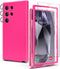 Coolwee Hot Pink Full Body Protective Case for Galaxy S24 Ultra Heavy Duty 3 Layers Rugged Shockproof Women for Samsung Galaxy S24Ultra 6.8 inch S...