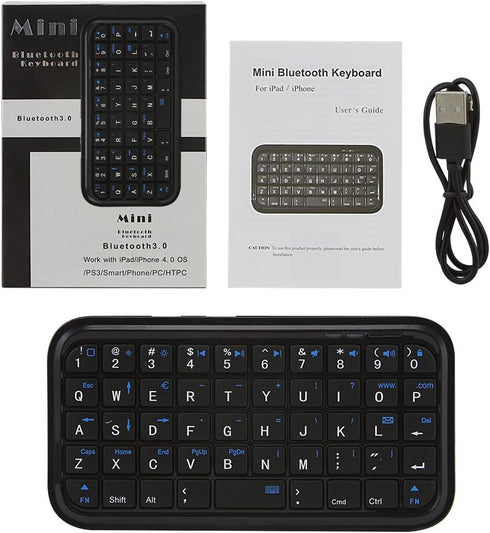 Bluetooth 3.0 Keyboard,Rechargeable Mini Slim Travel Size Wireless Pocket Keypad Small Portable 49 Keys Keyboard for PC Notebook Tablets Smartphon...